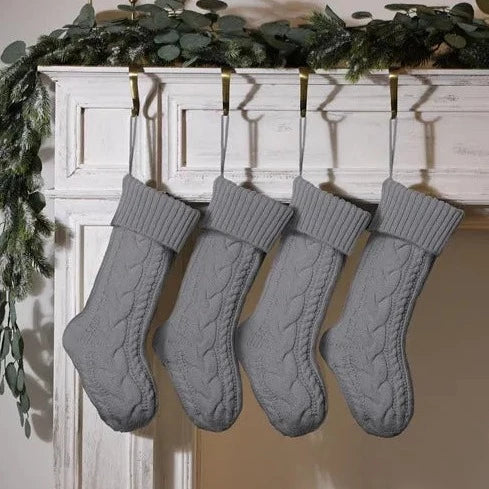 Large Cable Knitted Christmas Stocking - 13 Colours