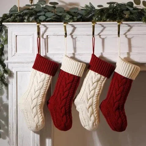 Large Cable Knitted Christmas Stocking - 13 Colours