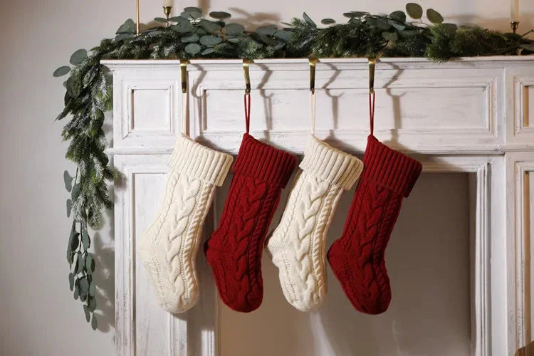 Large Cable Knitted Christmas Stocking - 13 Colours