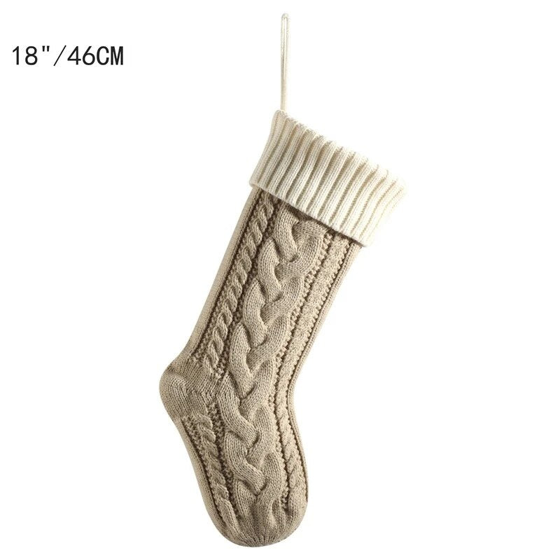 Large Cable Knitted Christmas Stocking - 13 Colours