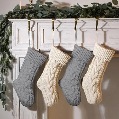 Large Cable Knitted Christmas Stocking - 13 Colours