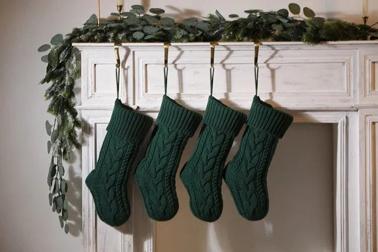 Large Cable Knitted Christmas Stocking - 13 Colours