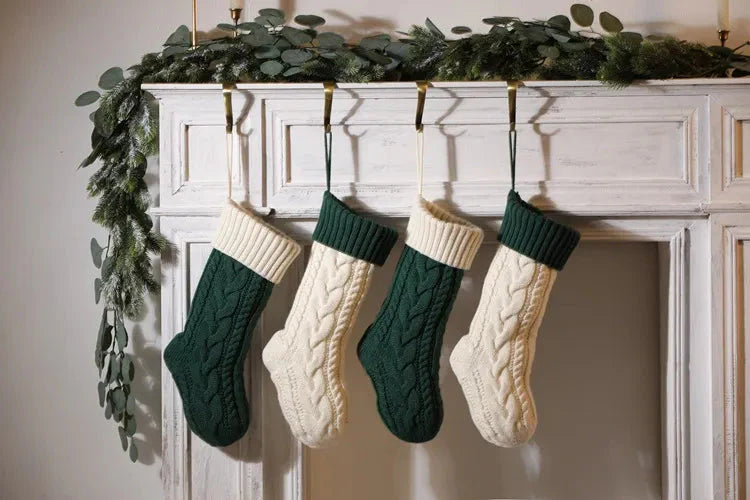 Large Cable Knitted Christmas Stocking - 13 Colours