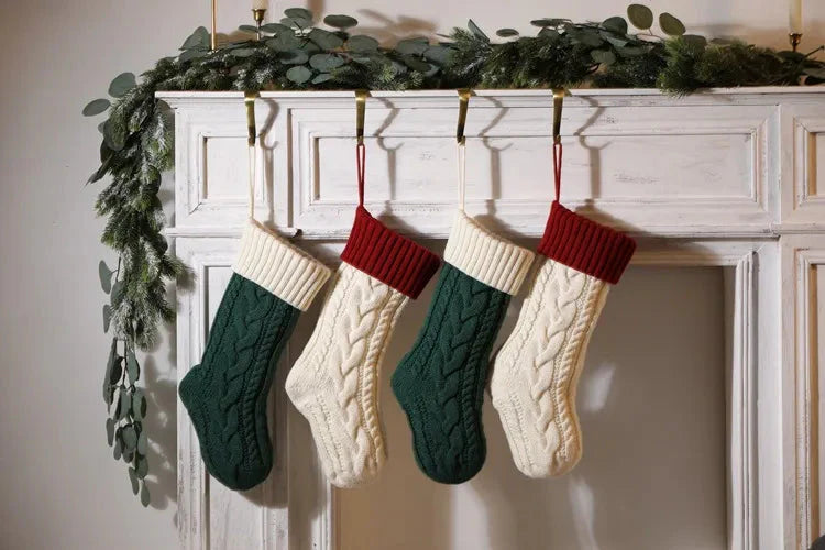 Large Cable Knitted Christmas Stocking - 13 Colours