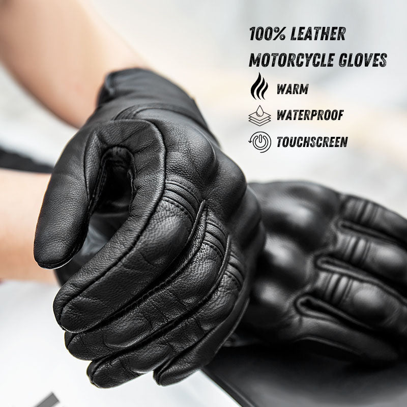 Leder-Touchscreen-Motorradhandschuhe – warm und langlebig