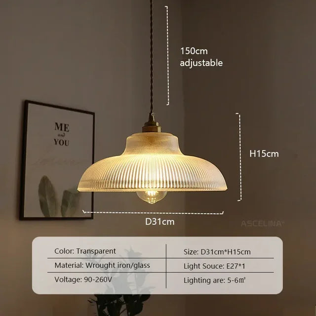 GlacialGlow - Glass Pendant Light