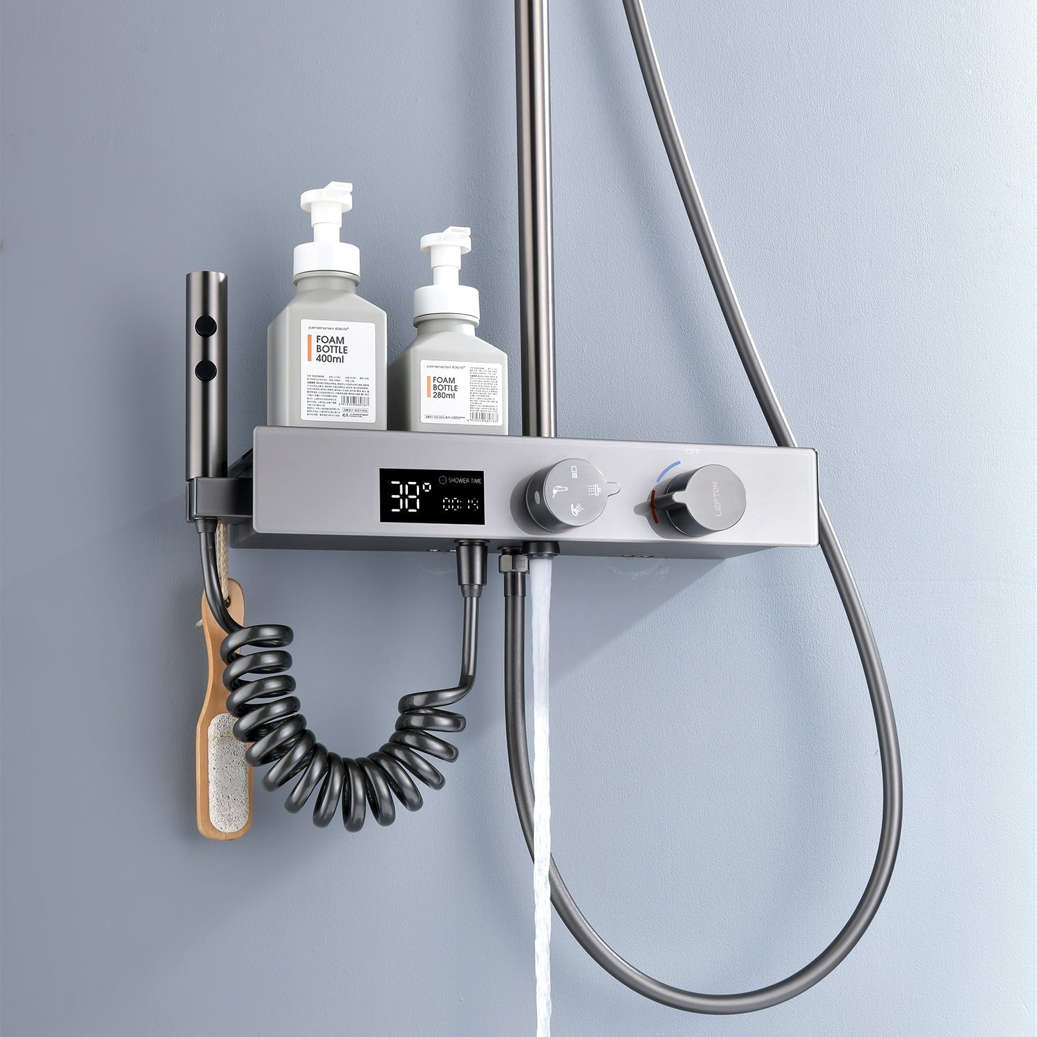 Advanced Thermostatic Shower System with 4 Mode Water Outlet Options