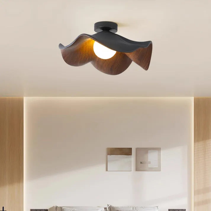 Nordic – Wooden and Resin Lotus Ceiling Lamp