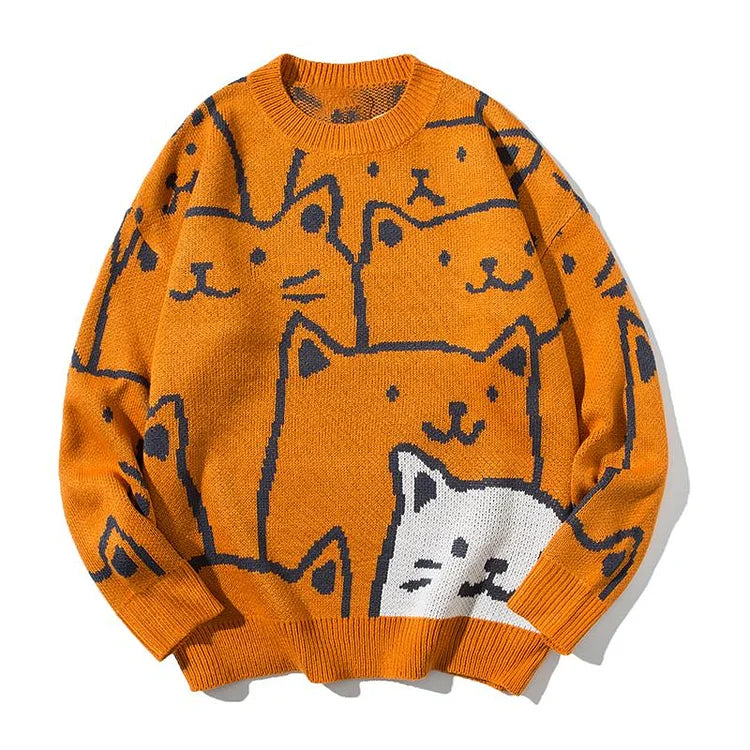 Maglione alla moda con gatto