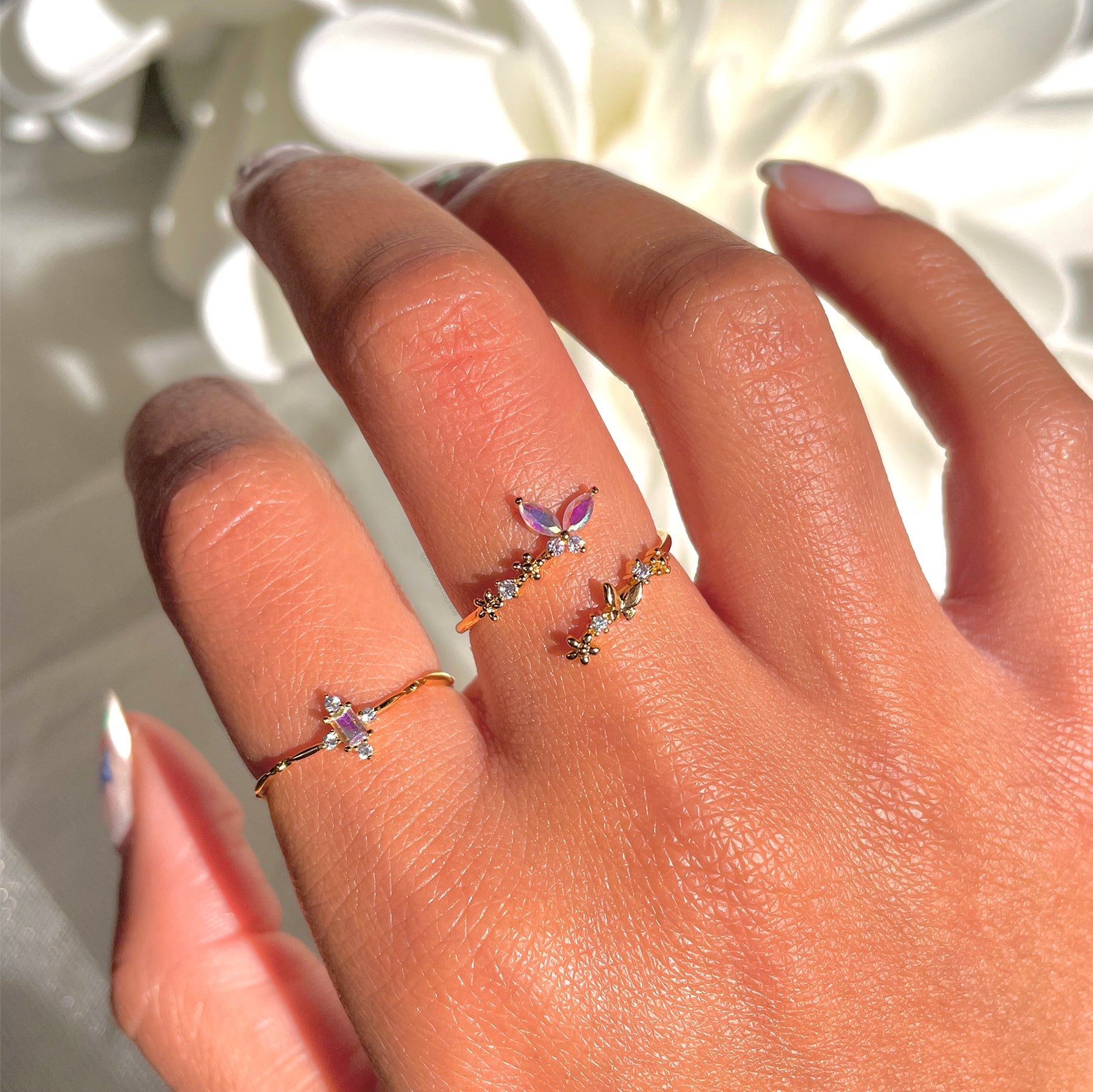 Gradient Butterfly Ring