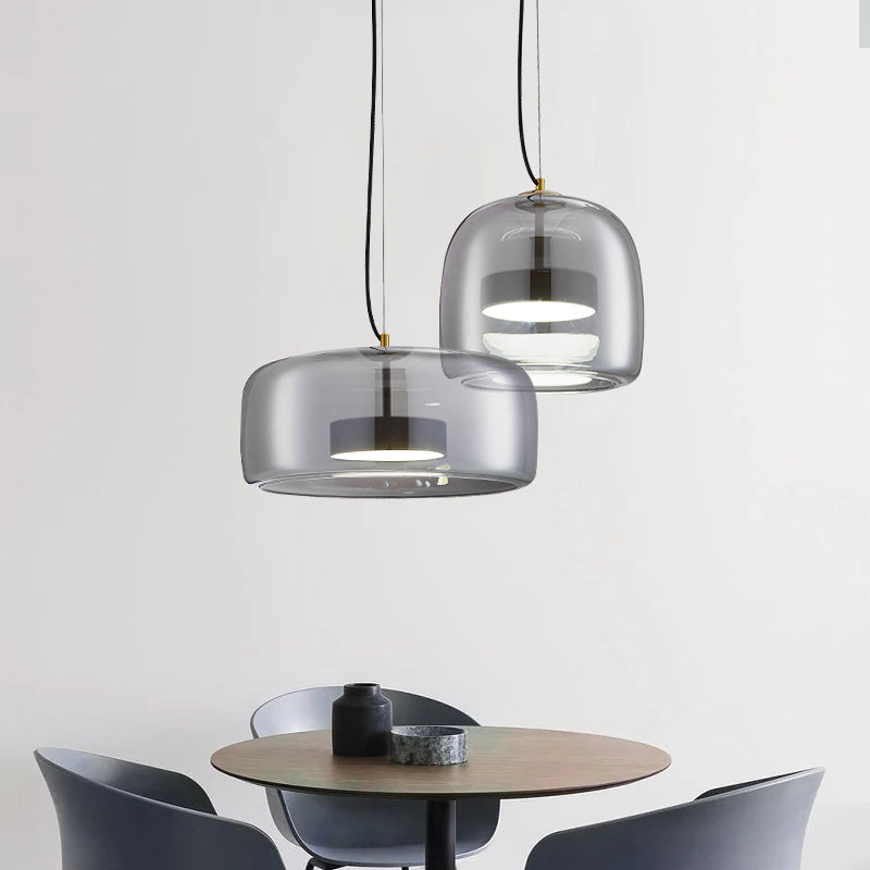 VerreElegance - Lampe suspendue moderne pour mobilier d'hôtel