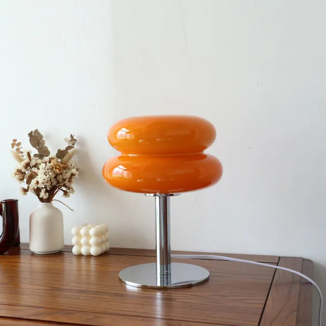 SweetGlow - Lampe de table en verre Macaron