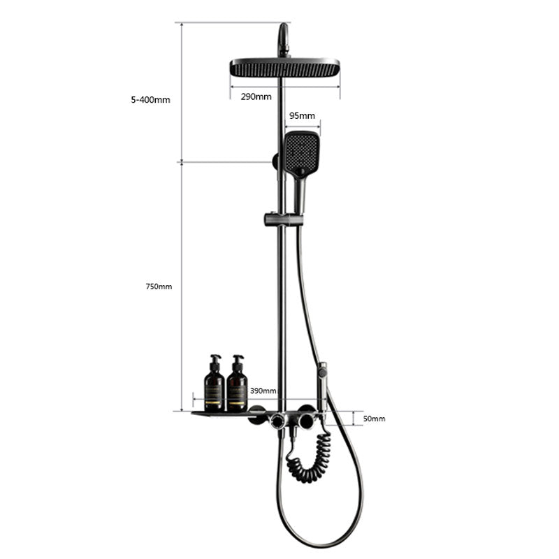 Wandmontiertes Badewannenmischbatterie-Duschsystem