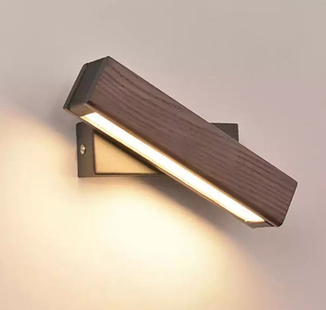 Nordic Ash Wood Rotatable Bedside LED Wall Lamp