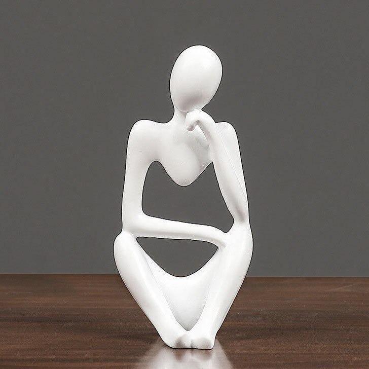 Sculpture en figurine de penseur abstrait