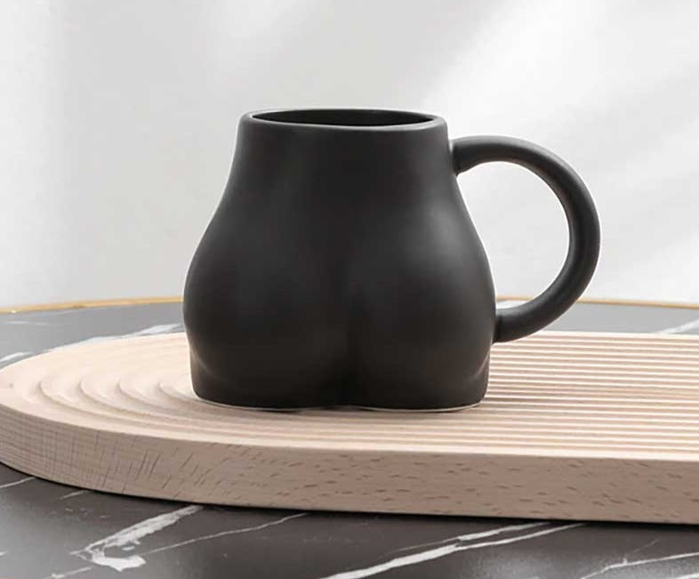 Caneca Charmosa Minimalista de Cerâmica com Bumbum Gordo - Chávena de Café Fantástica