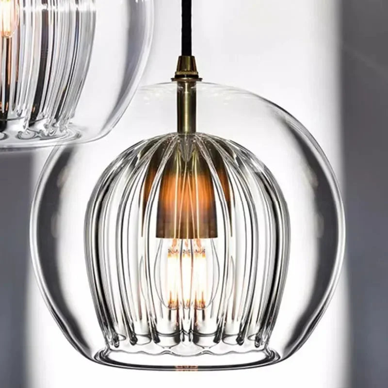 TimberGlow - Moderne Pendelleuchte aus Glas