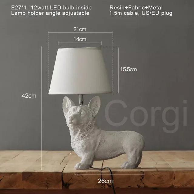 PupElegance - Lámpara de mesa Art Deco con forma de perro