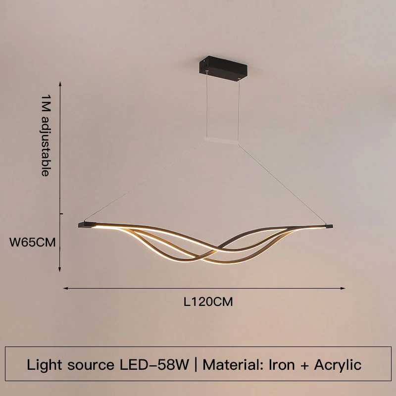 Lampe suspendue incurvée à LED moderne