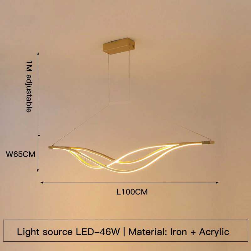 Lampe suspendue incurvée à LED moderne