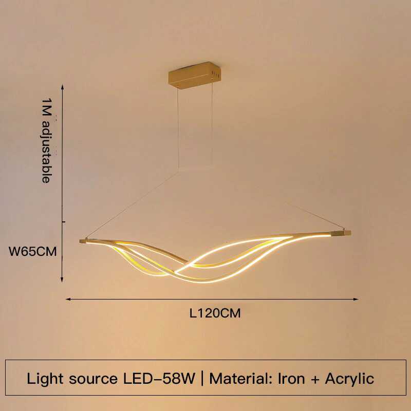 Lampe suspendue incurvée à LED moderne