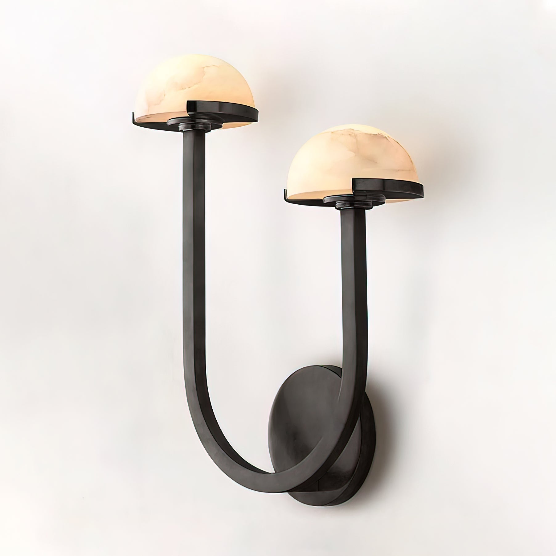 MushroomGlow - Lampada da parete con illuminazione in alabastro naturale