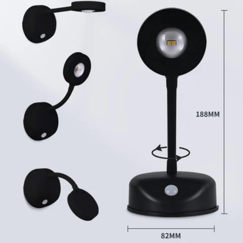 Foco de pared recargable LumiTech con sensor: no requiere cableado