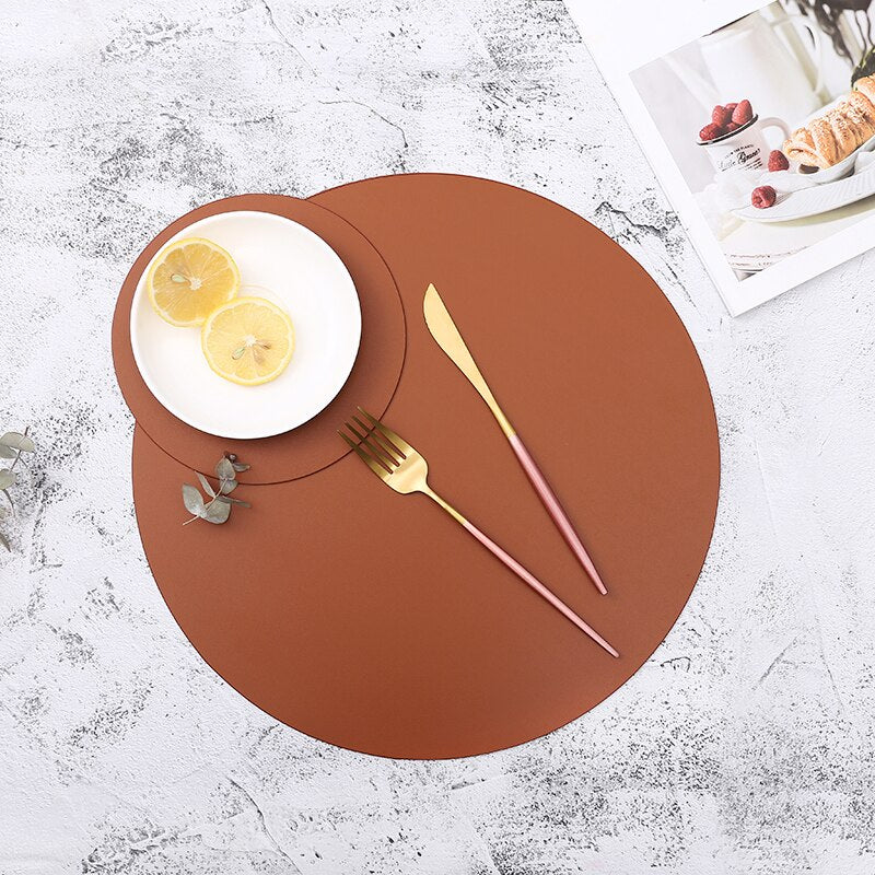 Modern Waterproof Taavita Leather Placemats & Coasters for Dining