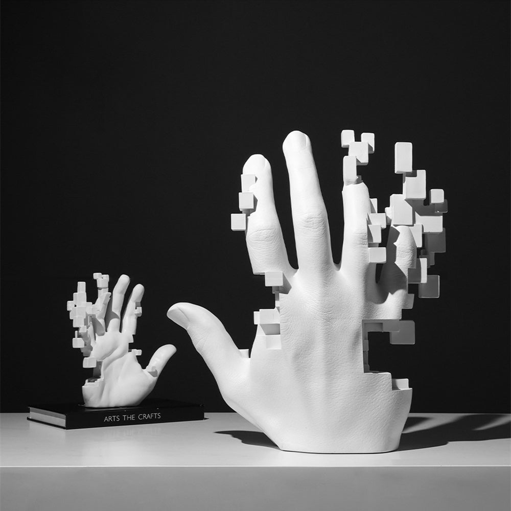 Escultura de mano de píxeles