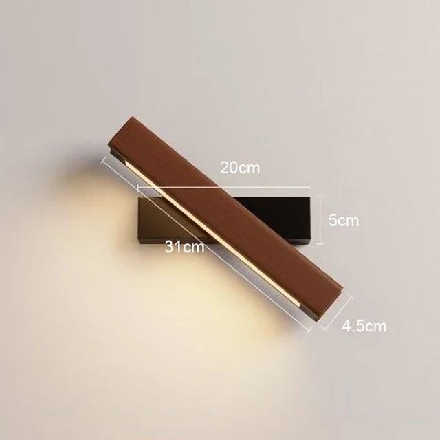 WoodGlow - Applique da parete a LED in legno per camera da letto