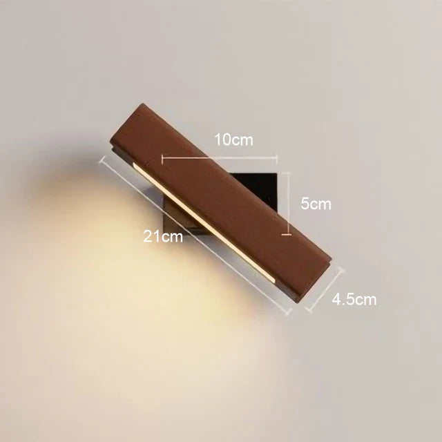 WoodGlow - Applique da parete a LED in legno per camera da letto