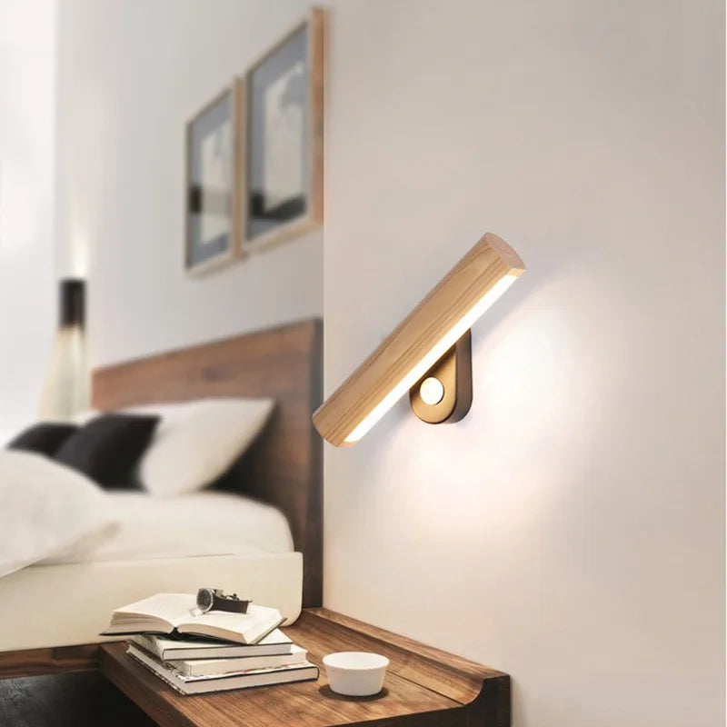 WoodGlow - LED-Wandleuchte aus Holz fürs Schlafzimmer