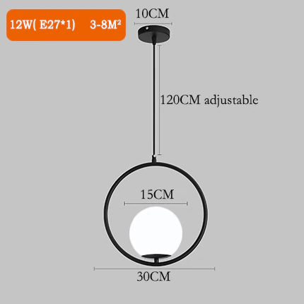 Lampes suspendues en forme de boules de verre nordiques