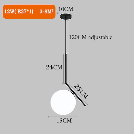 Luci sospese a sfera in vetro nordico