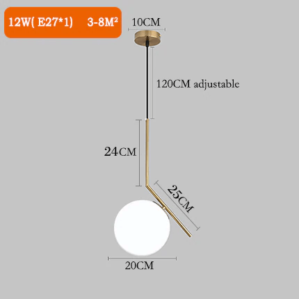 Lampes suspendues en forme de boules de verre nordiques