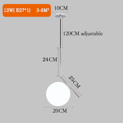 Lampes suspendues en forme de boules de verre nordiques