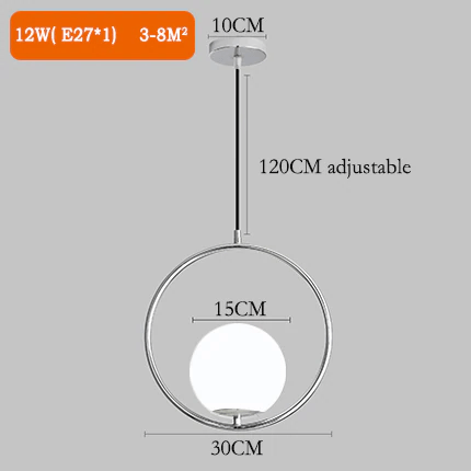 Lampes suspendues en forme de boules de verre nordiques