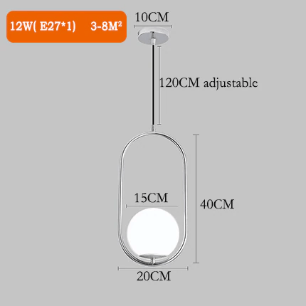 Lampes suspendues en forme de boules de verre nordiques