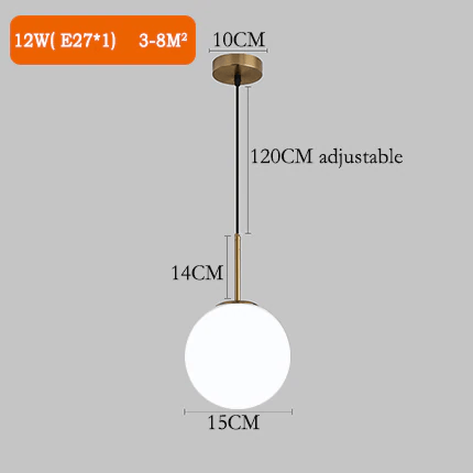 Lampes suspendues en forme de boules de verre nordiques