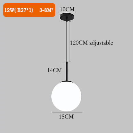 Luci sospese a sfera in vetro nordico