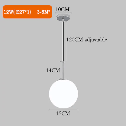 Luci sospese a sfera in vetro nordico