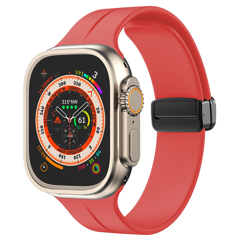 Bande pliante magnétique en silicone simple pour Apple Watch