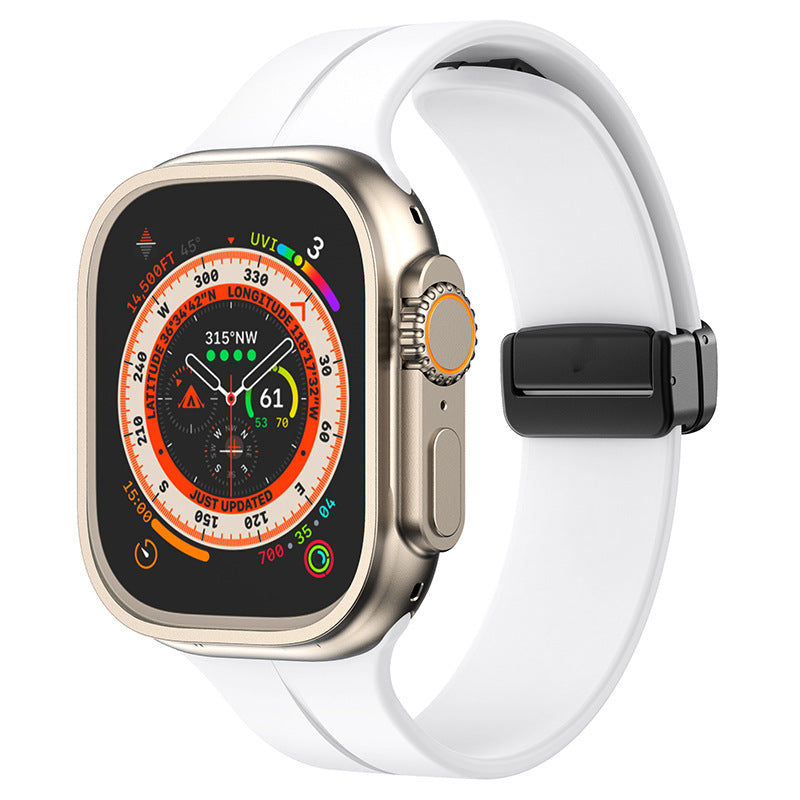 Bande pliante magnétique en silicone simple pour Apple Watch