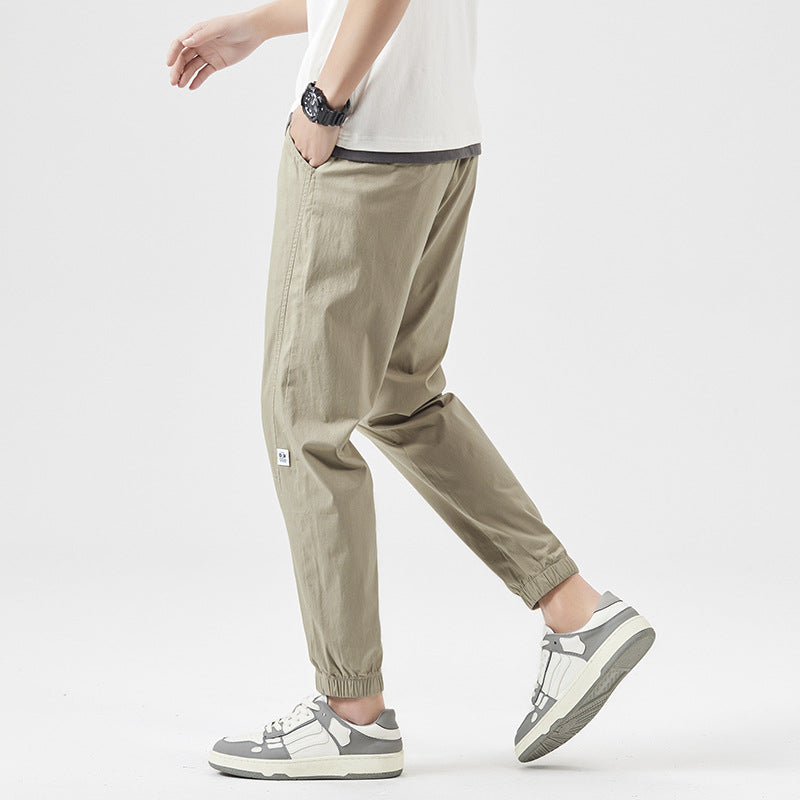 Khaki katoenen broek/broek - Tom