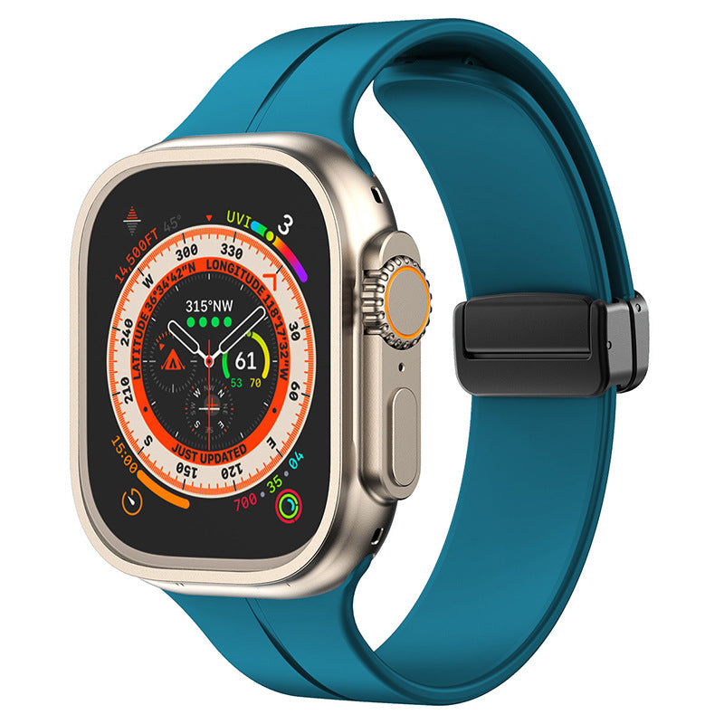 Bande pliante magnétique en silicone simple pour Apple Watch