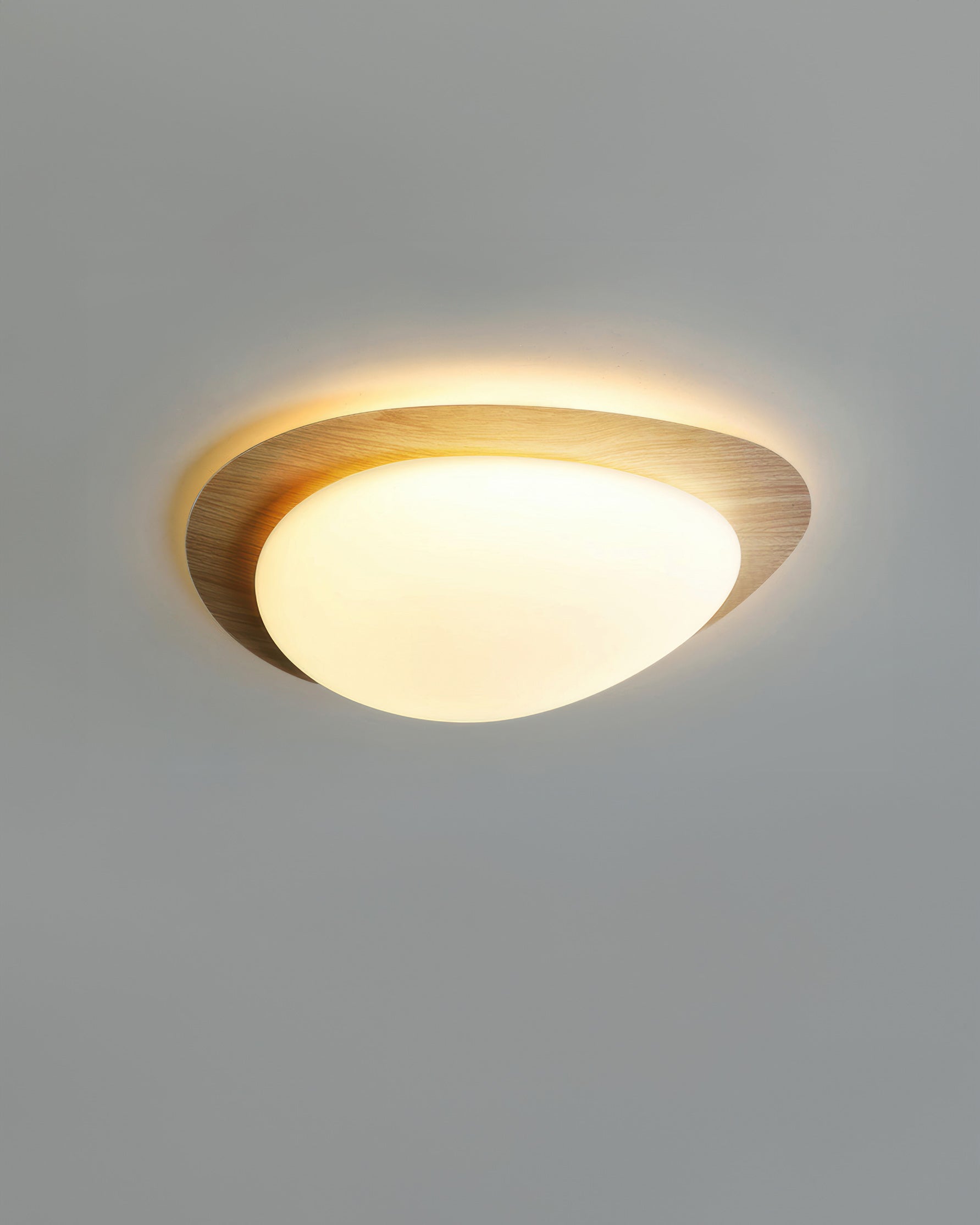 Scandinavian Pebble Wood Grain Ceiling Light