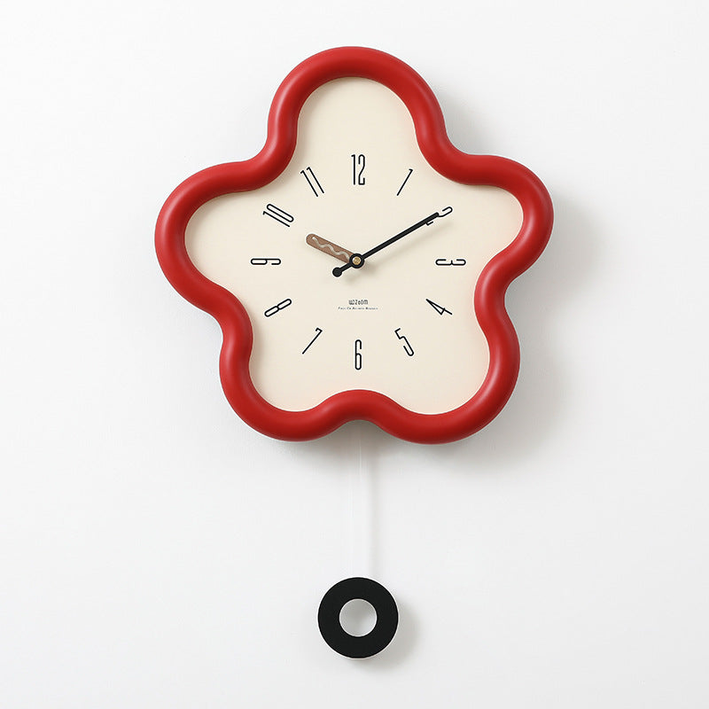 Reloj de péndulo floral 3D: movimiento silencioso, ecológico, perfecto para decoración de dormitorio