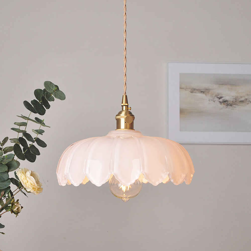 Vintage geglazuurde bloemen hanglamp