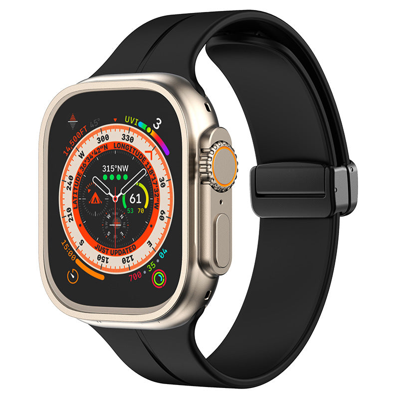 Bande pliante magnétique en silicone simple pour Apple Watch