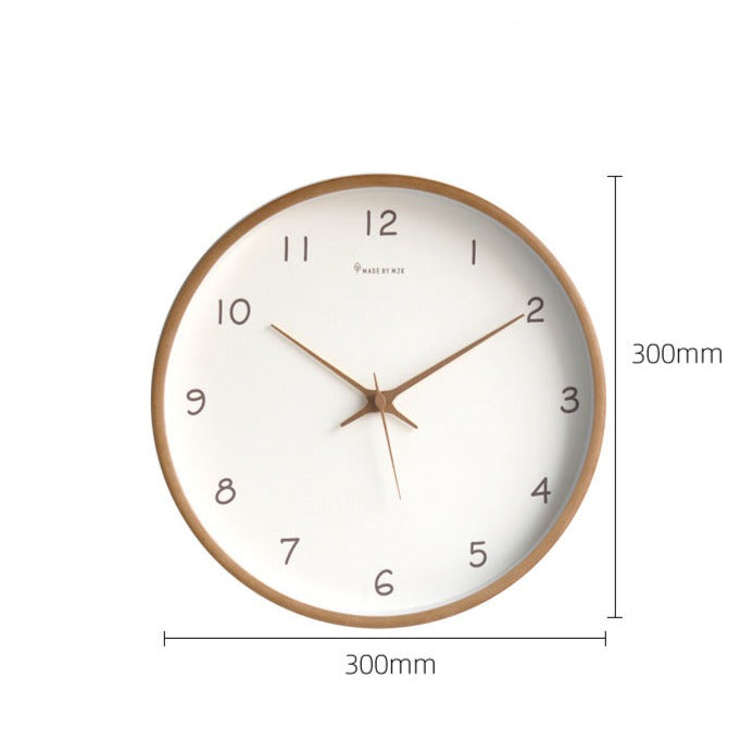 Reloj de pared analógico simple de madera maciza para el hogar